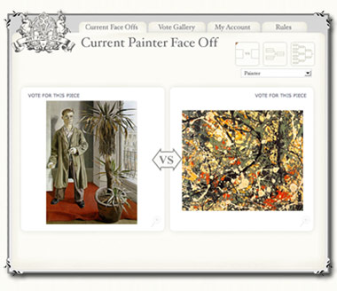 Historic ArtFaceOff voting interface