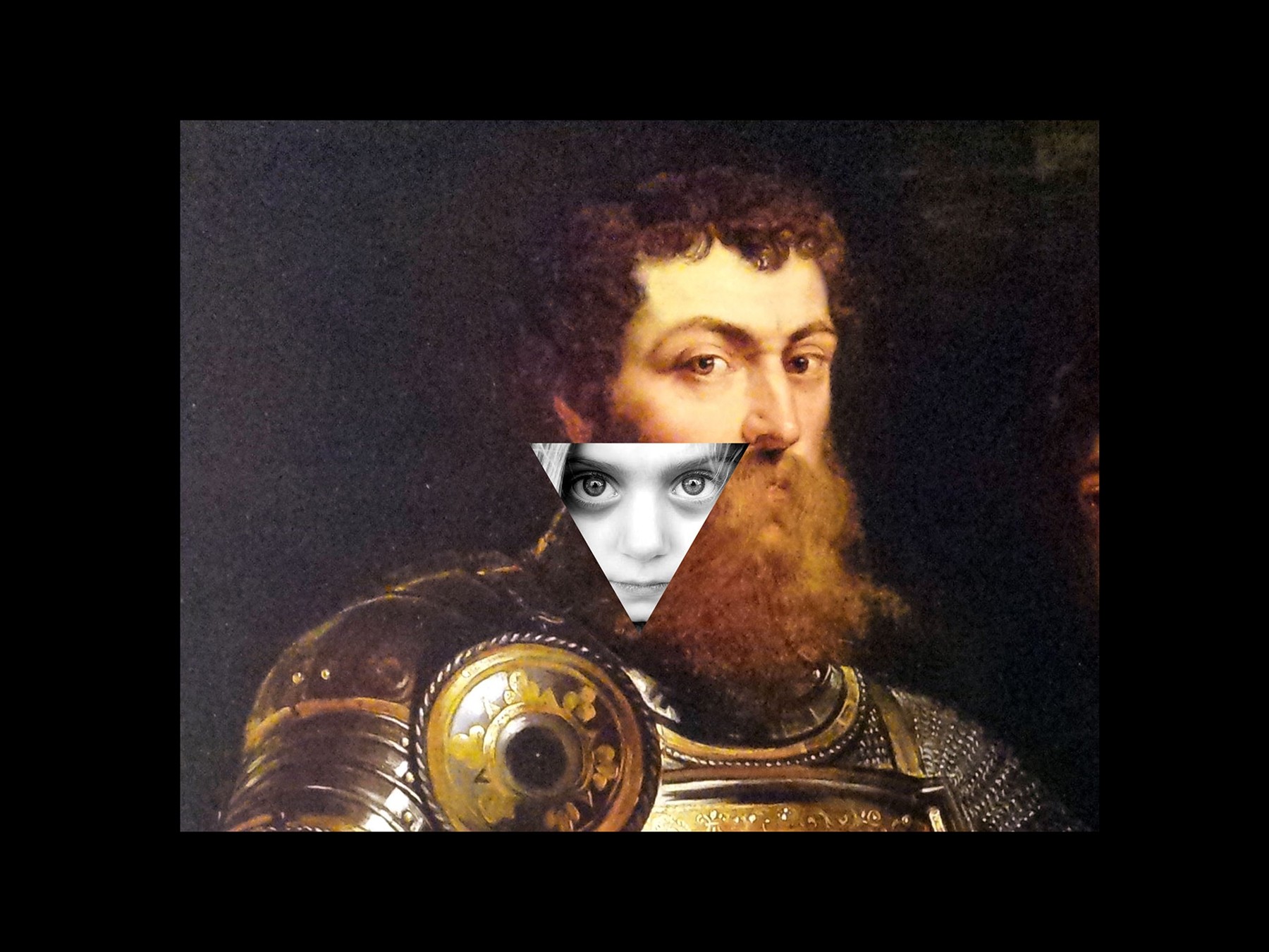 Portrait with a triangular collage — Collage