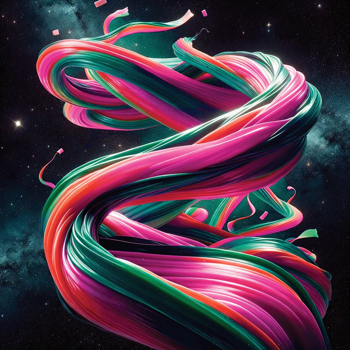 Ribbon forms in space — Taffy Stream study