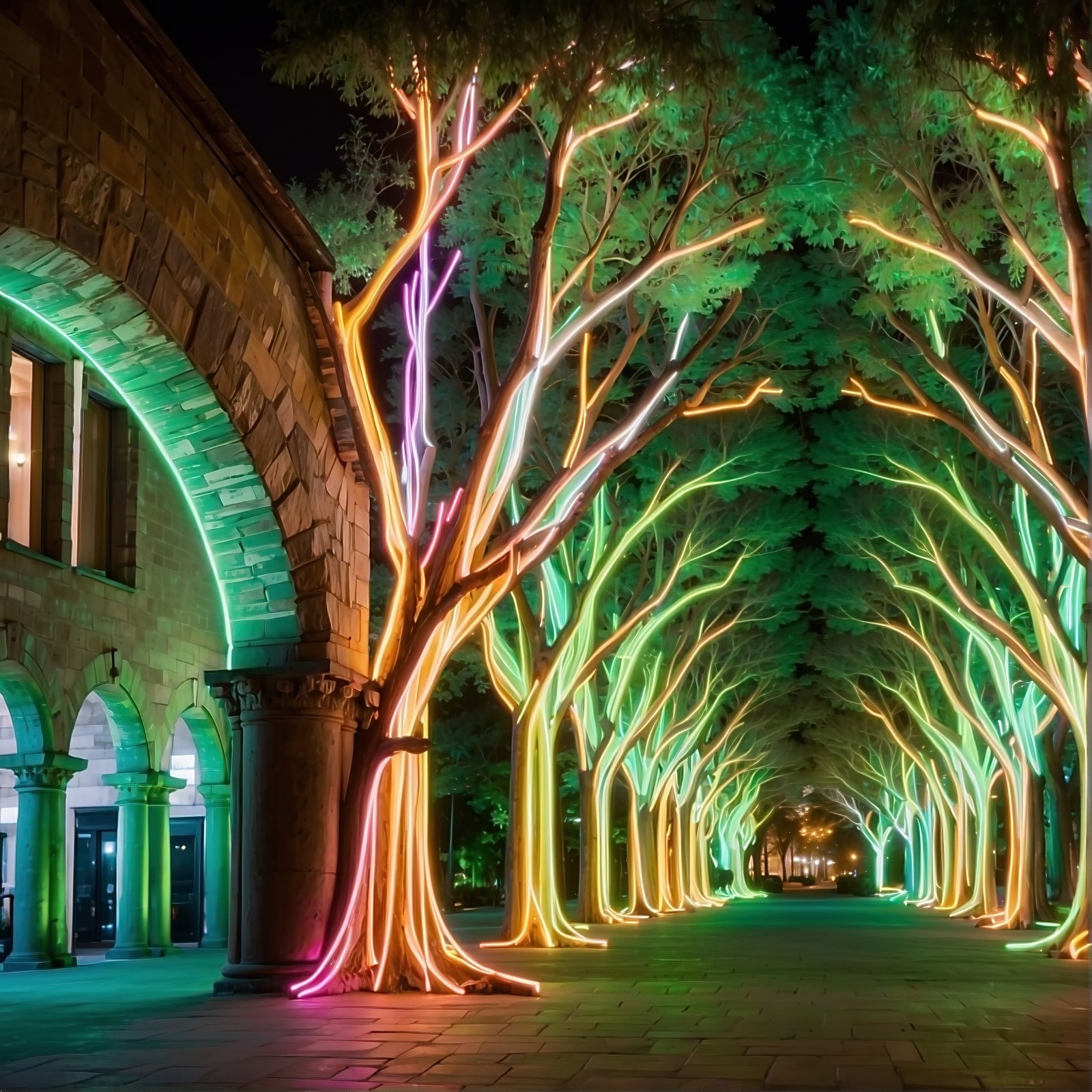 Illuminated tree avenue — Concept study
