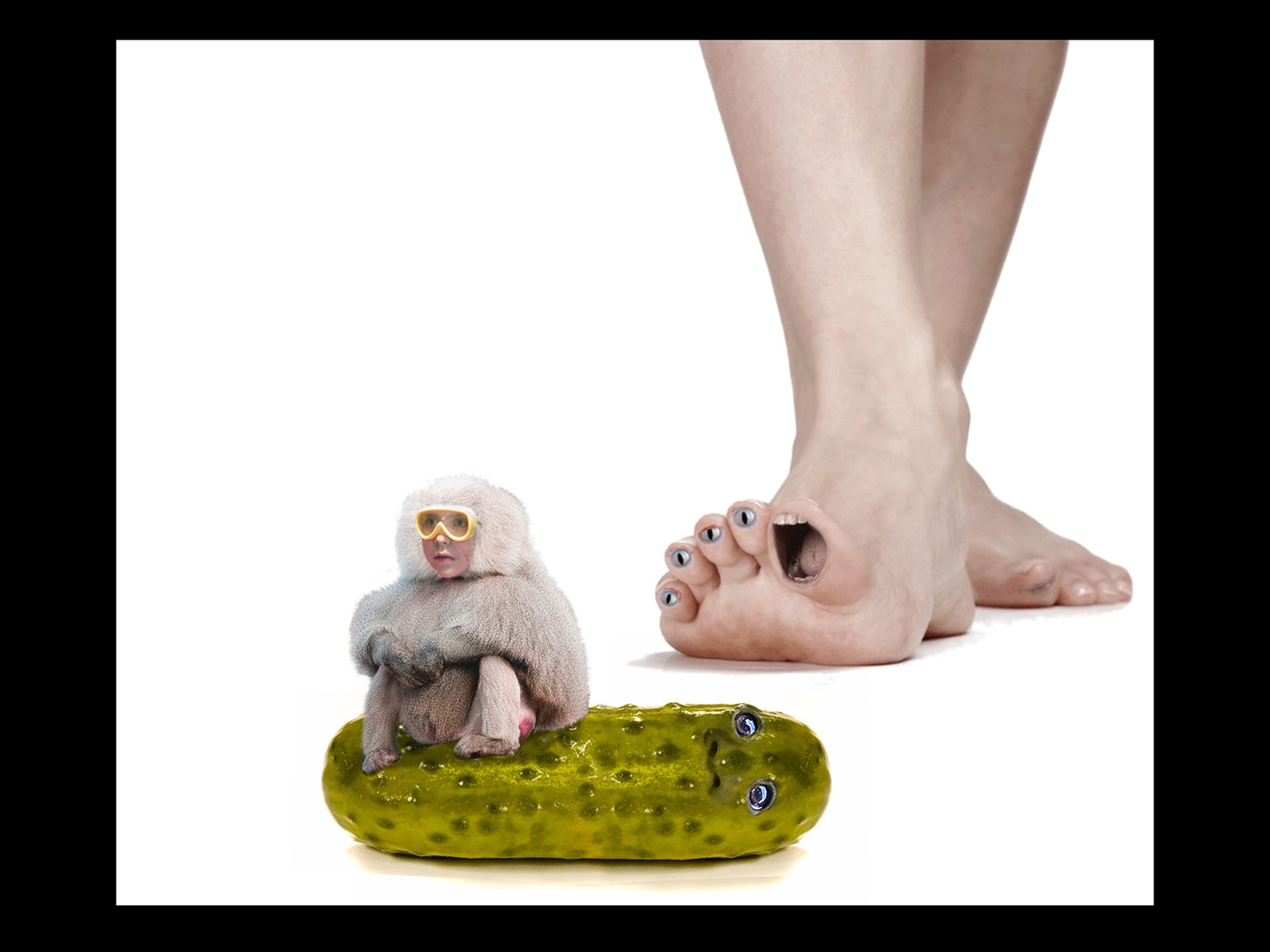 Figure, foot and pickle — Object composition