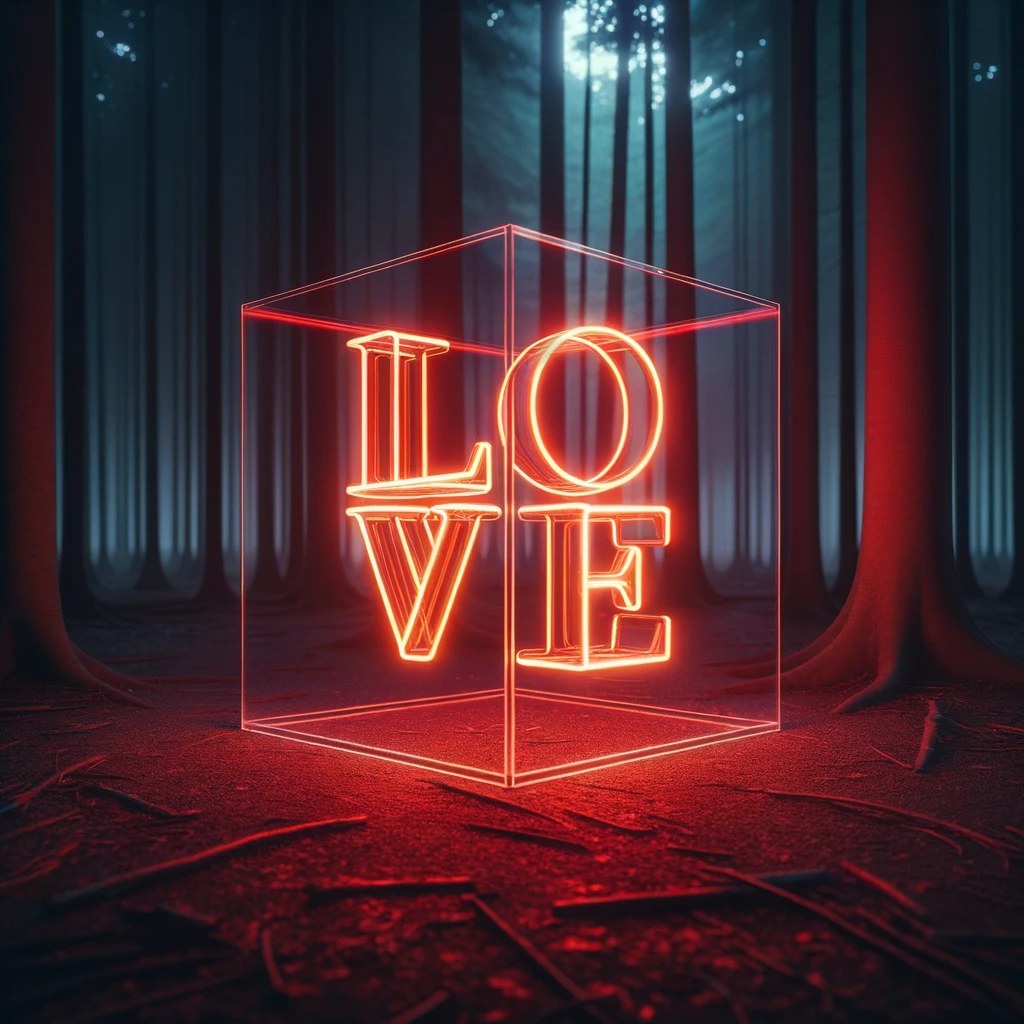 Red lettering cube — AI concept study