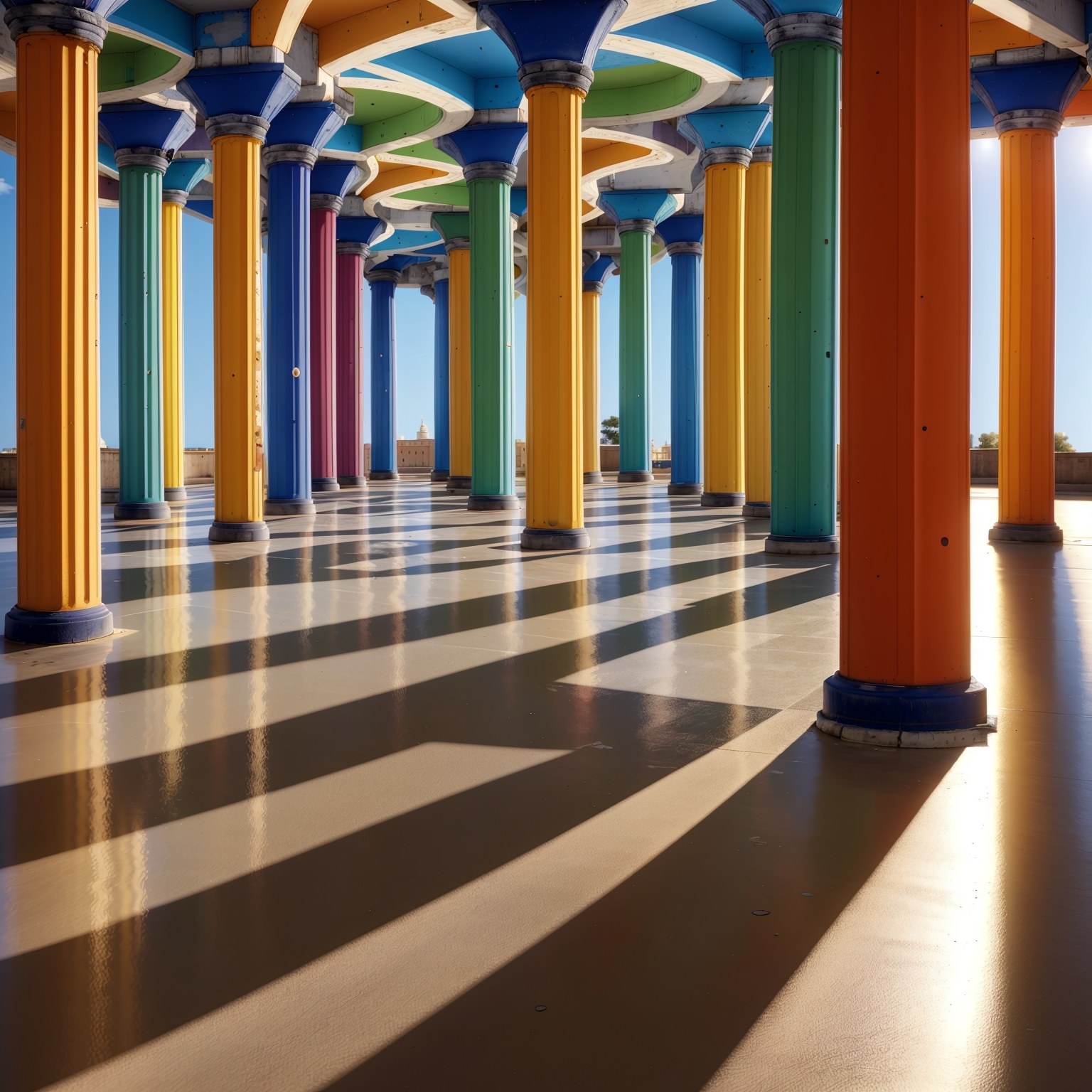 Colorful colonnade — AI concept study