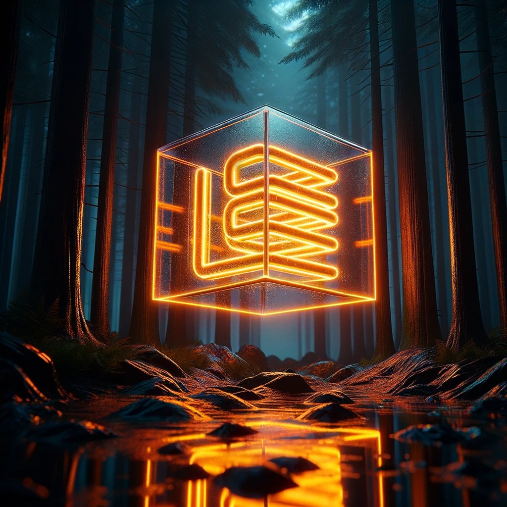 Orange forest cube — AI concept study