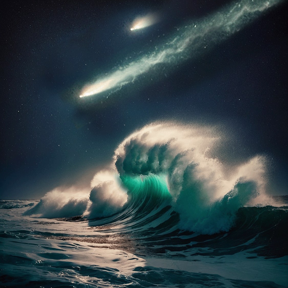 Comets and a wave — Splash study