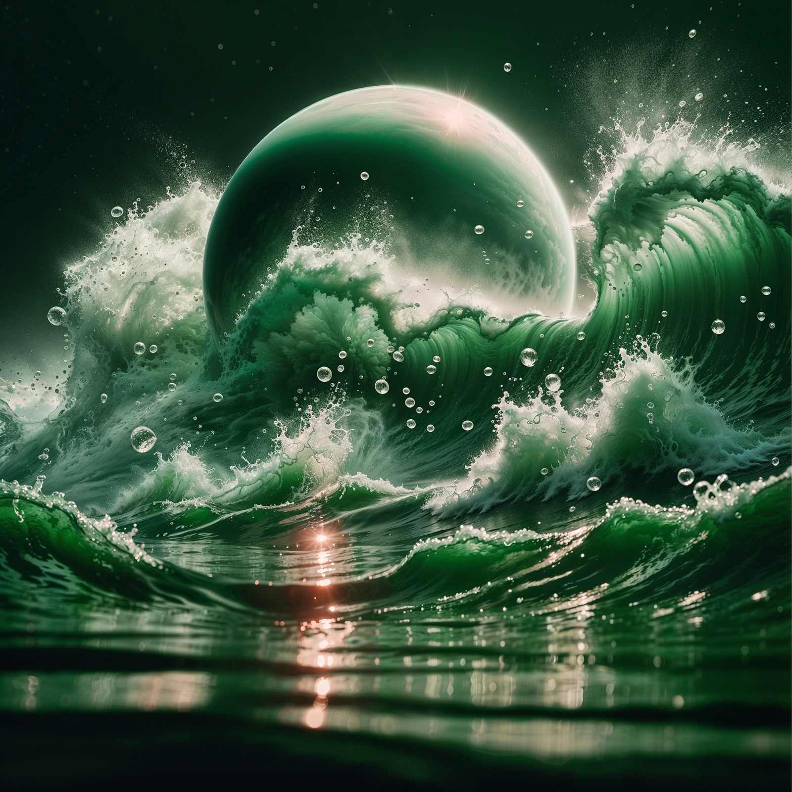 Green wave and sphere — Splash study