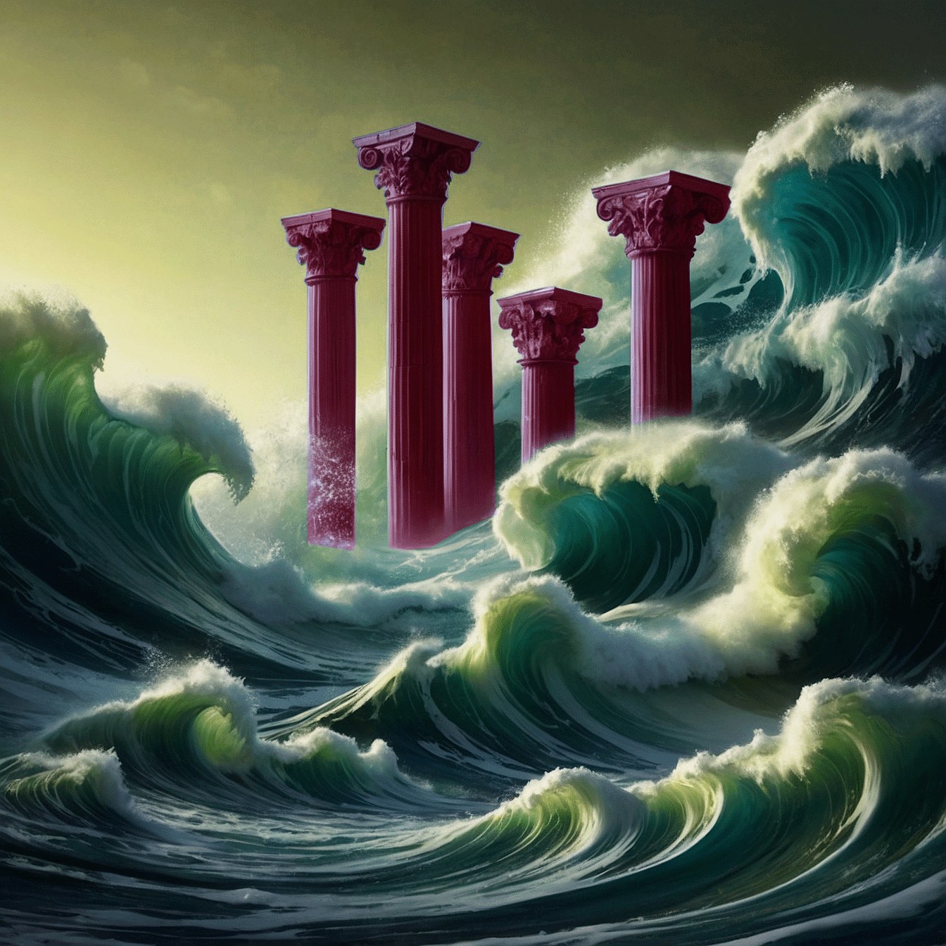 Columns in the surf — Splash study