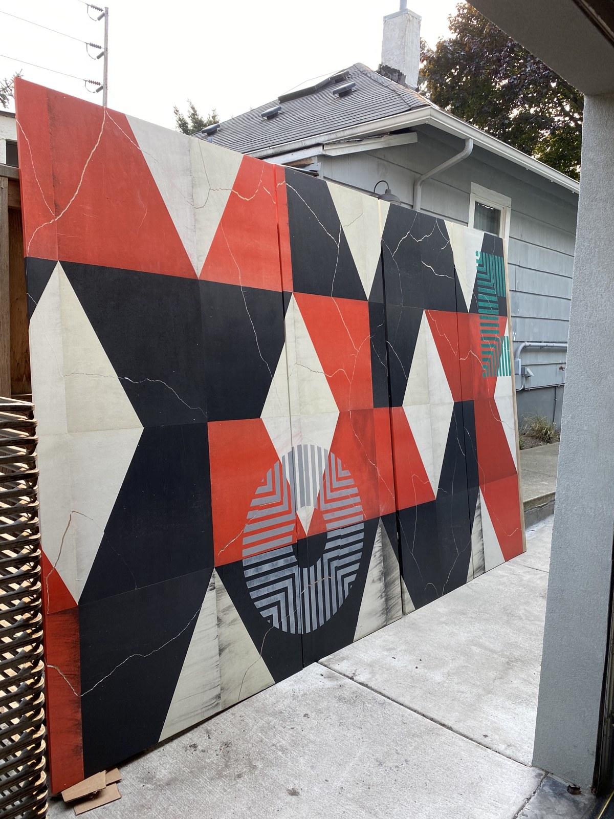Panels before application — Construction photograph