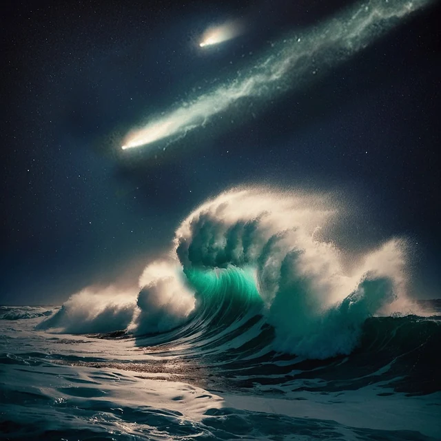 Comets and a wave