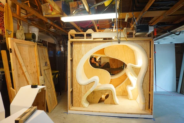 Shaped interior in the workshop
