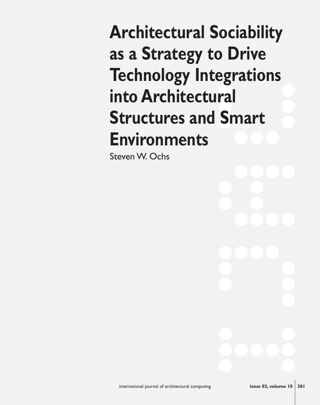 Architectural Sociability title page, Steven W. Ochs, International Journal of Architectural Computing